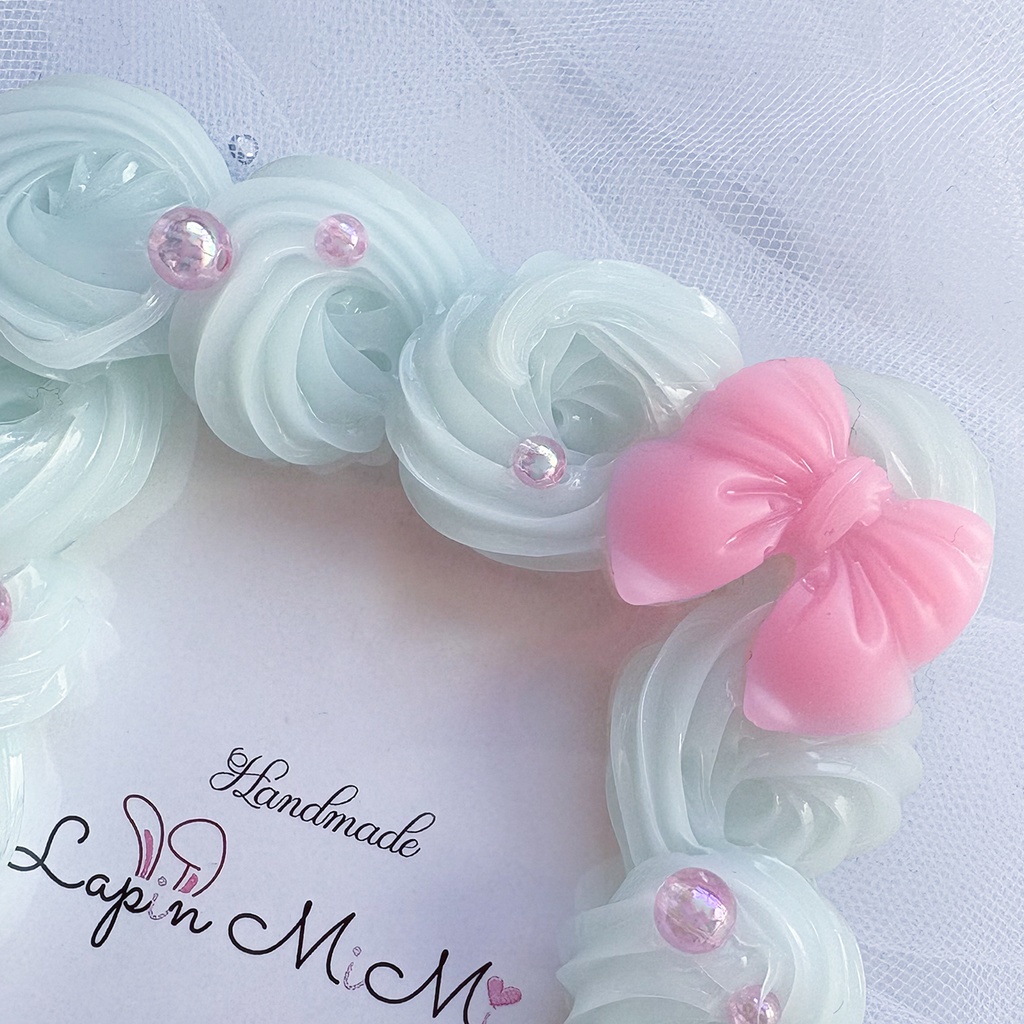 ゆめかわ パステル 水色 ホイップデコ 硬質トレカケース B8 ラメ入り マット ピンク リボン 星 ハート パール カード ケース