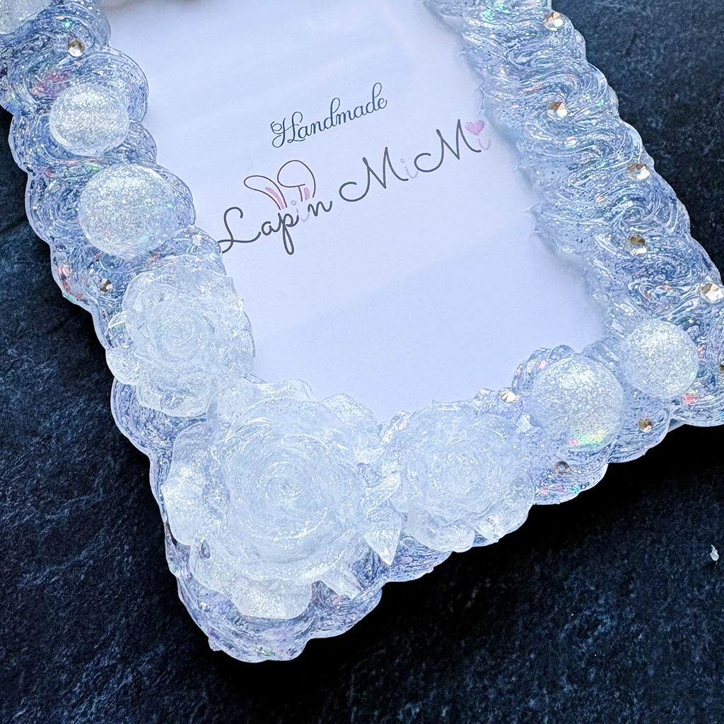 高透明度 クリア ラメ入り ホイップデコ 硬質トレカケース B8 リボン 薔薇 シャボン玉 上品 カード ケース