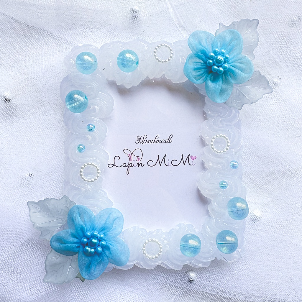 【4カラー展開】クリア ホイップデコ 硬質トレカケース B8 ふんわり オーガンジー 花 ビーズ 大人可愛い カード ケース