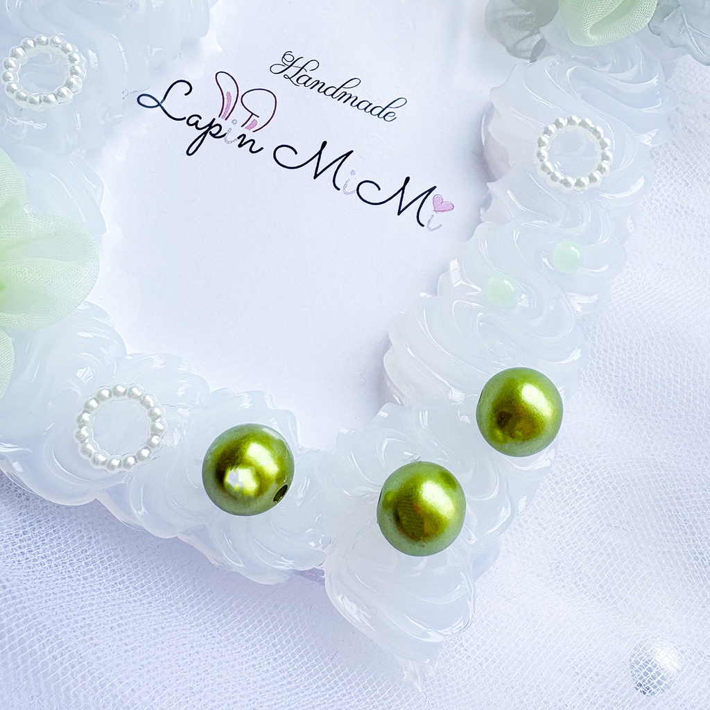 【4カラー展開】クリア ホイップデコ 硬質トレカケース B8 ふんわり オーガンジー 花 ビーズ 大人可愛い カード ケース