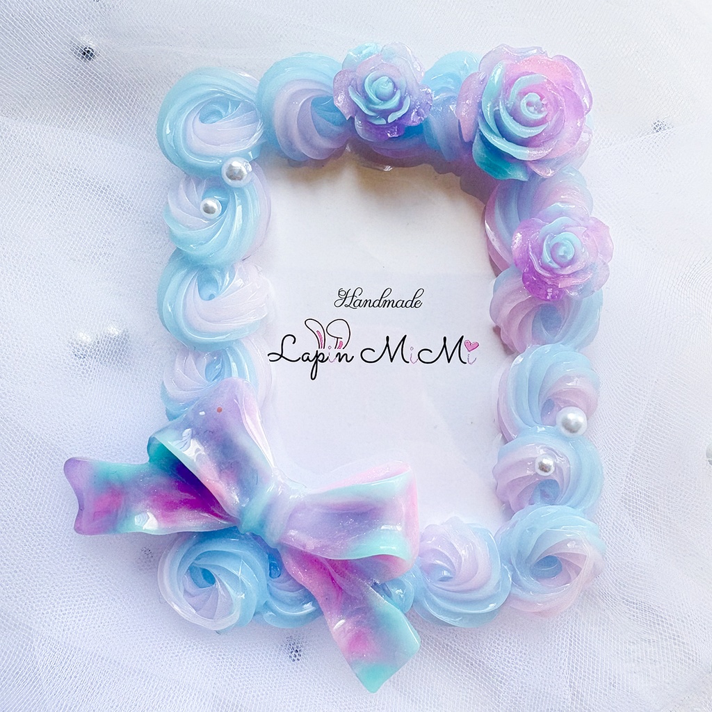 ピンク 水色 クリア ホイップデコ 硬質トレカケース B8 大きい リボン ゆめかわ カラー 薔薇 かわいい カード ケース