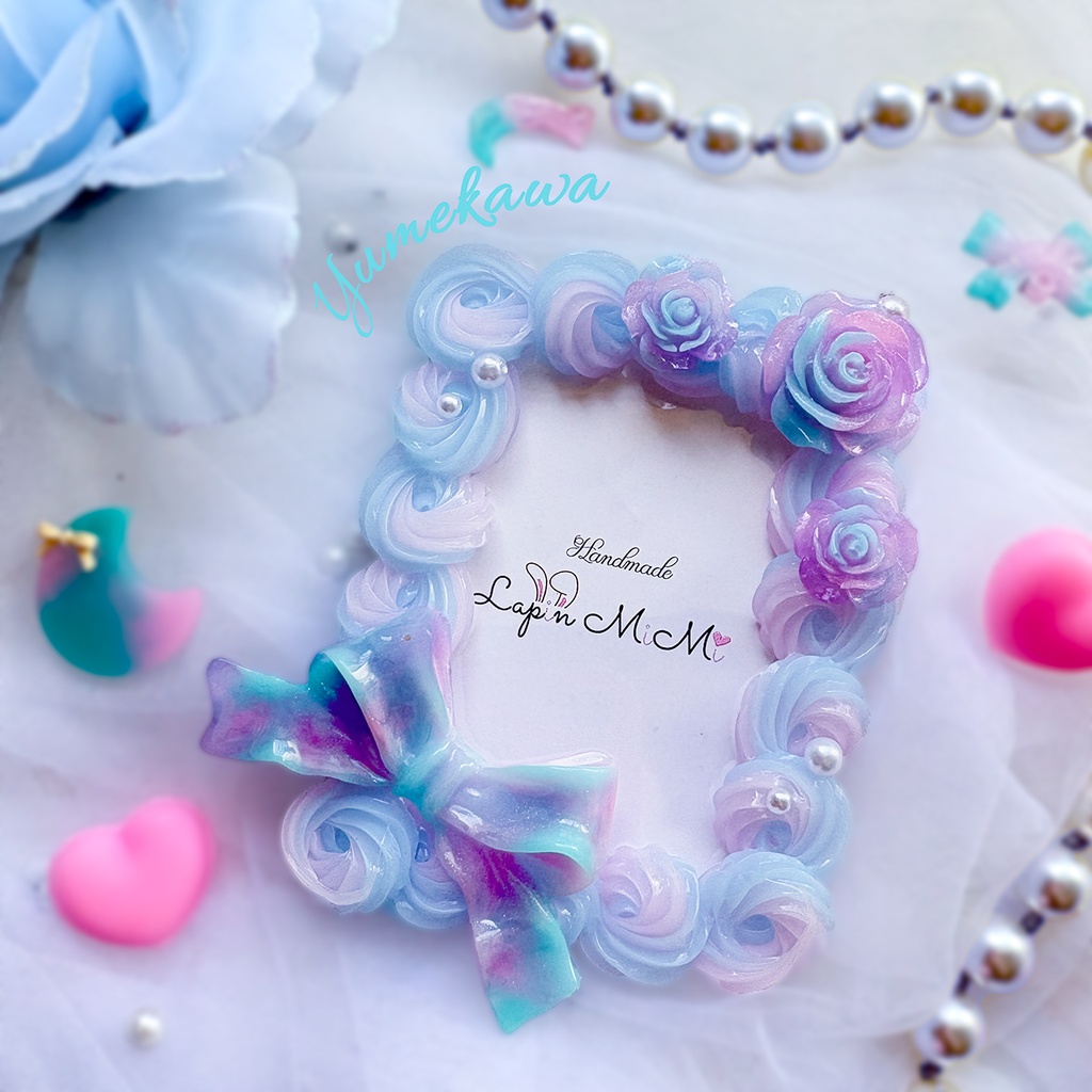 ピンク 水色 クリア ホイップデコ 硬質トレカケース B8 大きい リボン ゆめかわ カラー 薔薇 かわいい カード ケース