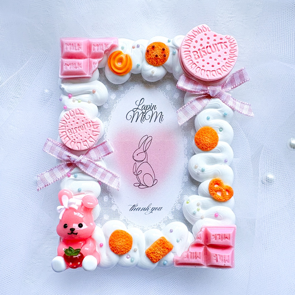 白 ホイップデコ 硬質トレカケース B8 うさぎ チェック リボン クッキー お菓子 可愛い ピンク カード ケース