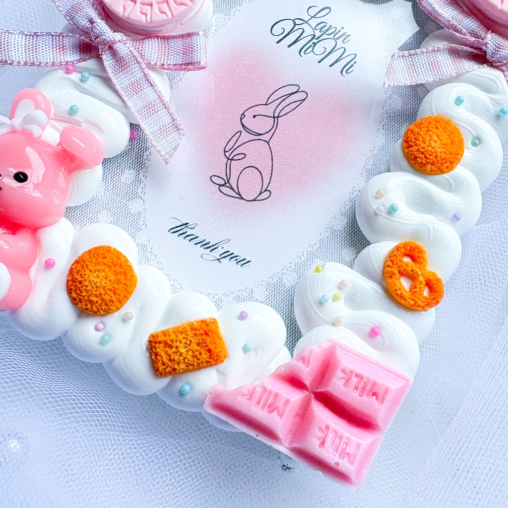 白 ホイップデコ 硬質トレカケース B8 うさぎ チェック リボン クッキー お菓子 可愛い ピンク カード ケース