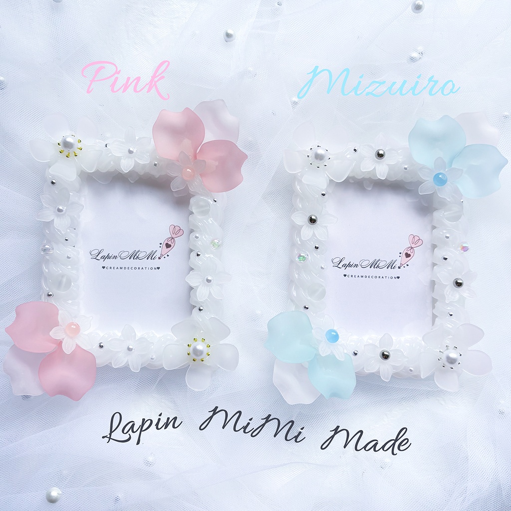 クリア ホイップデコ 水色 ピンク お花 桜 マット ホワイト 硬質トレカケース チェキ きれいめ  カード ケース