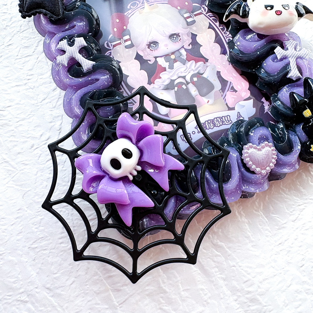 ハロウィン 紫 オレンジ 黒 ホイップデコ 硬質トレカケース B8 蜘蛛の巣 おばけ どくろ ゴシック ゴスロリ カード ケース
