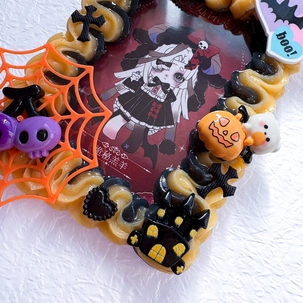 ハロウィン 紫 オレンジ 黒 ホイップデコ 硬質トレカケース B8 蜘蛛の巣 おばけ どくろ ゴシック ゴスロリ カード ケース
