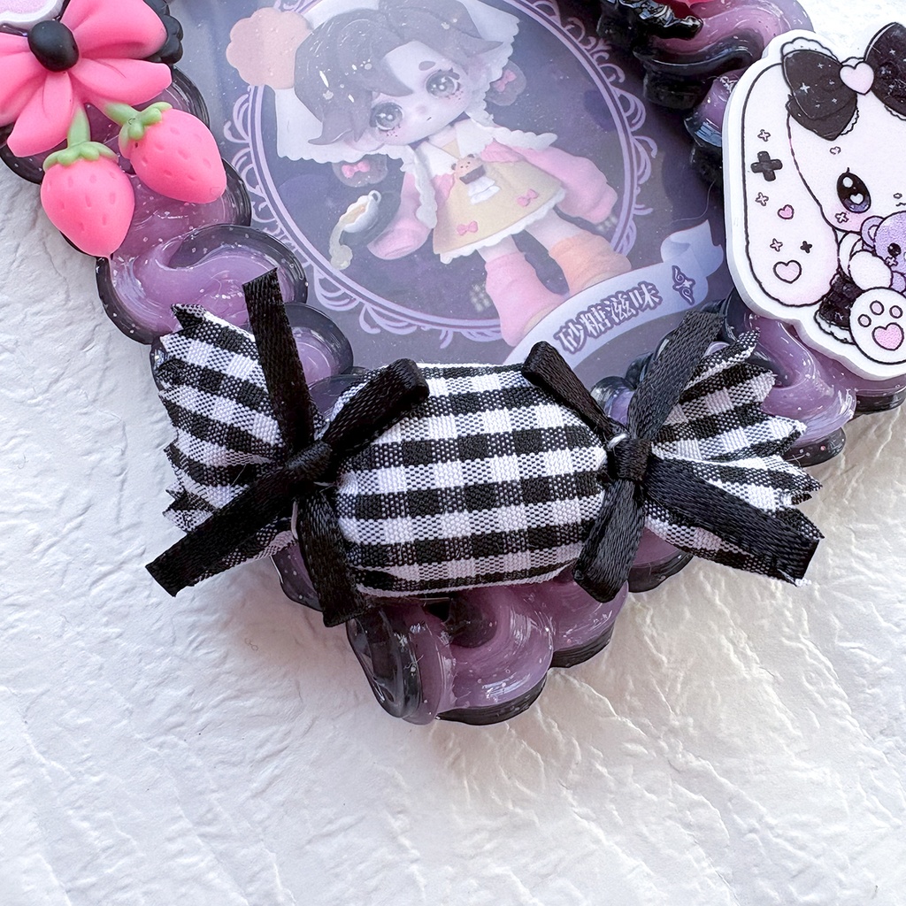 うさぎ くま ハロウィン ピンク 紫 ホイップデコ 硬質トレカケース B8 おばけ チェック お菓子 飴 ゴシック ゴスロリ カード ケース