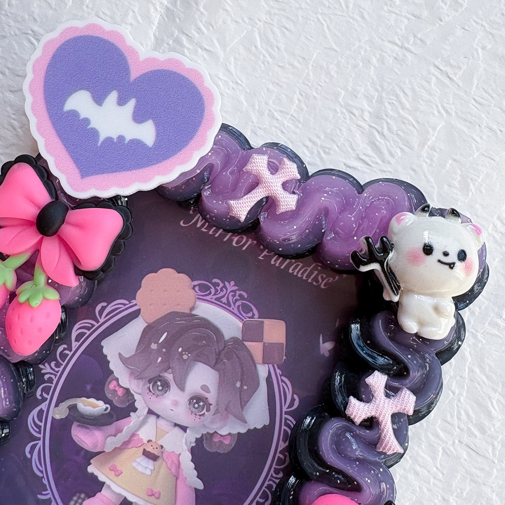 うさぎ くま ハロウィン ピンク 紫 ホイップデコ 硬質トレカケース B8 おばけ チェック お菓子 飴 ゴシック ゴスロリ カード ケース