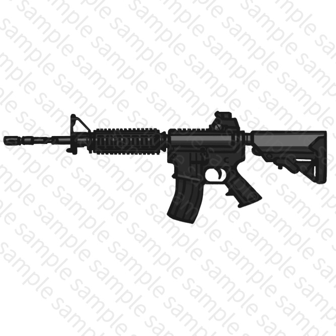 銃　M4A1【イラスト素材】