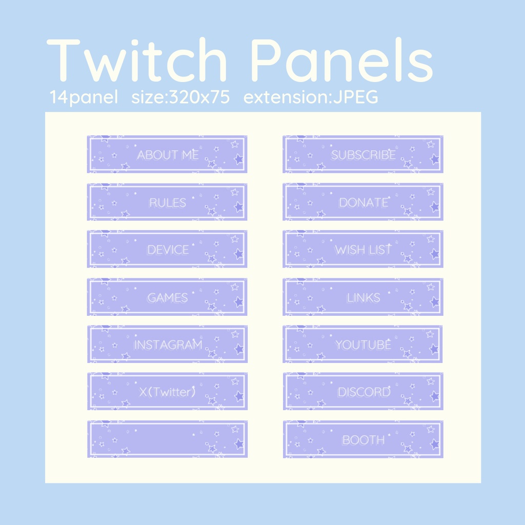 Twitchパネル／バナー／Twitch Panels