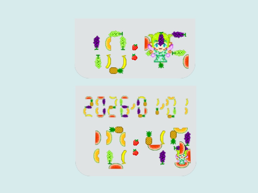 【OBS】ドット絵アバターが時刻を組み立てる!アバピクおしごと時計(固定デザイン) 無料デモ版あり