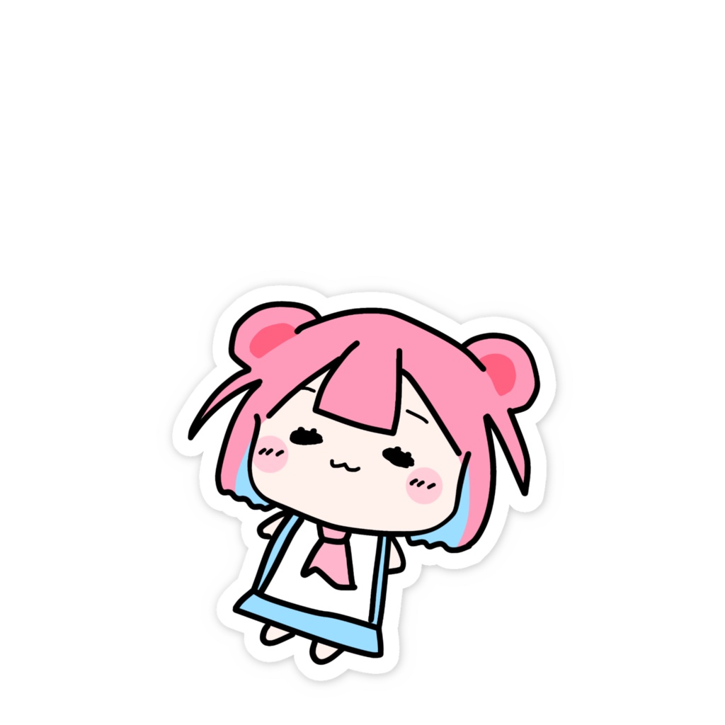 もちたろ。寝ころび手描きステッカー