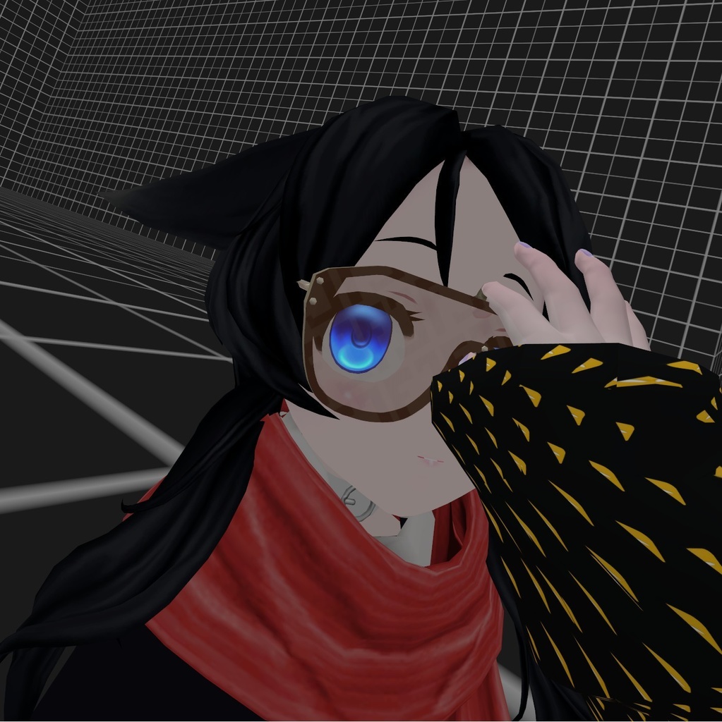 3Dモデル「フェトチーネデザイナー眼鏡」VRChat向け「986⊿」