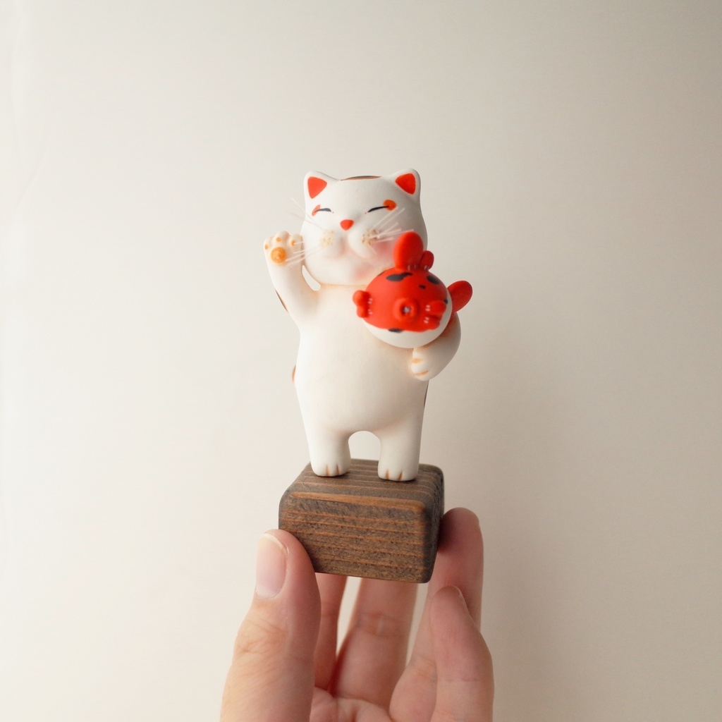 【TAG】福招き猫と金魚ぬいぐるみ【金魚と招き猫のコラボレーション作品展】