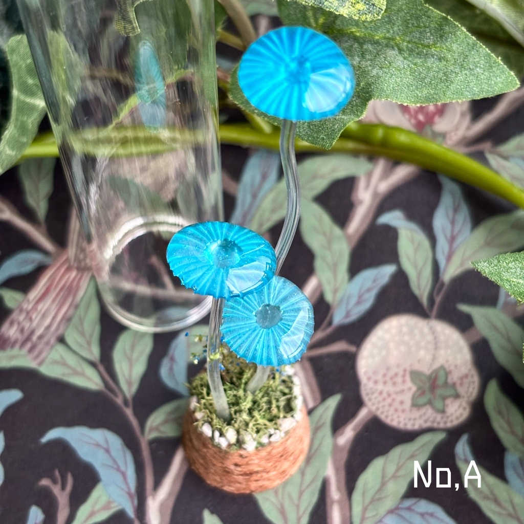 【リーゼの庭】月雫茸/月雫明茸の硝子標本
