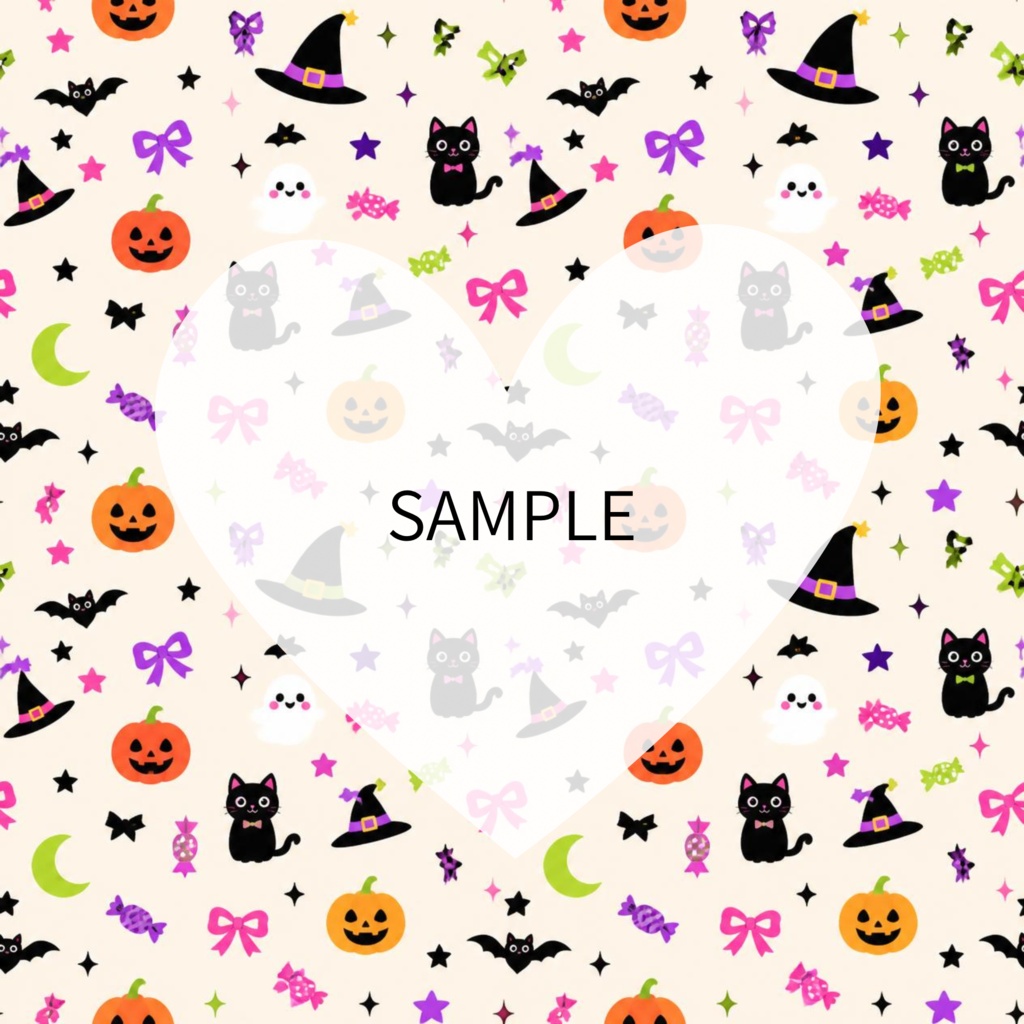 POP HALLOWEEN|ポップでかわいいデジタルペーパー12枚セット|シームレス・商用利用OK
