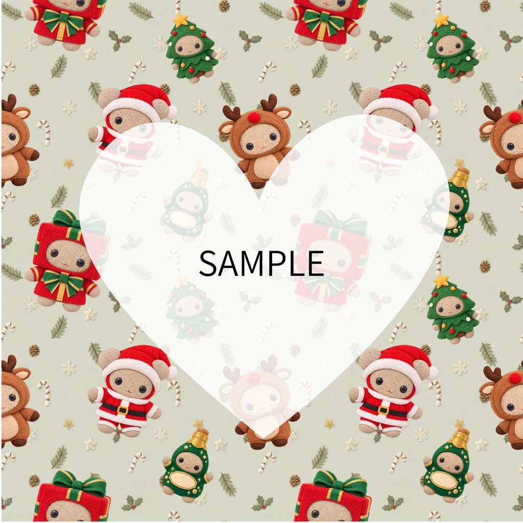 Hugty Christmas|ハグッティ クリスマス デジタルペーパー6枚セット|3600×3600 シームレスパターン