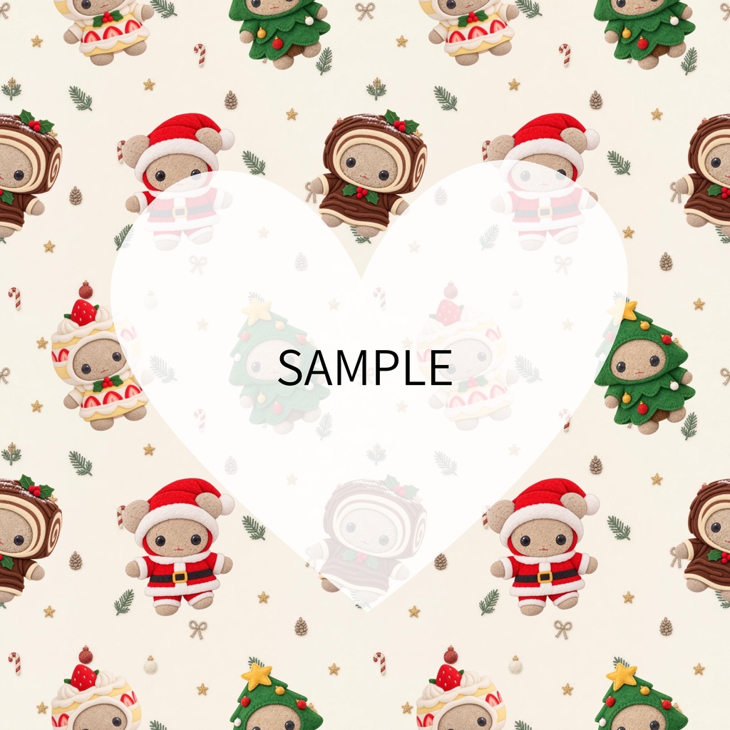 Hugty Christmas|ハグッティ クリスマス デジタルペーパー6枚セット|3600×3600 シームレスパターン