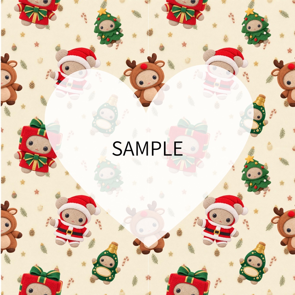Hugty Christmas|ハグッティ クリスマス デジタルペーパー6枚セット|3600×3600 シームレスパターン