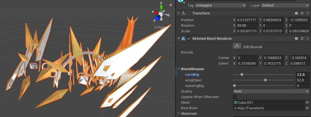 【尻尾】ウィングテール【3Dモデル】