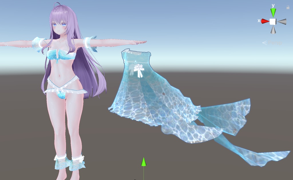 ゆらゆら金魚水着-goldfish swimsuit-【3Dモデル】