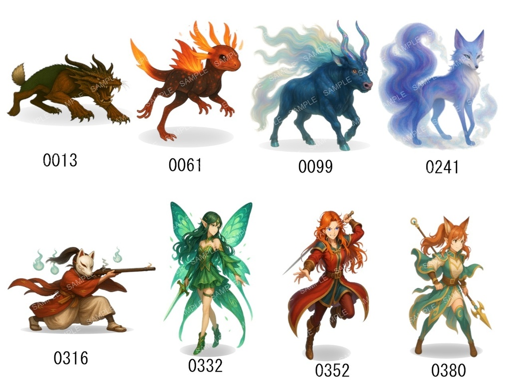 無料 敵キャラ素材集 8体 RPGツクール MZ MV UNITE