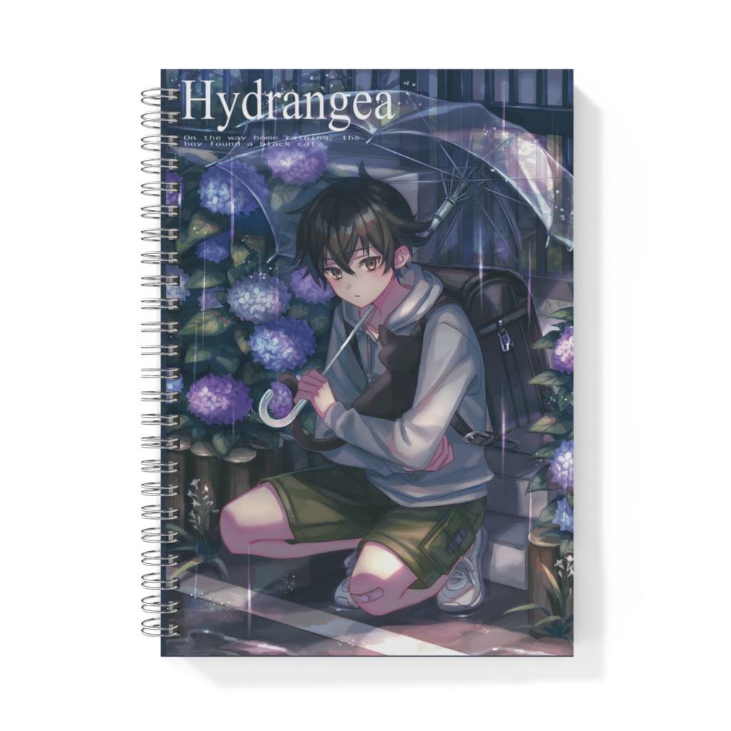 【雨と紫陽花と猫】リングノート