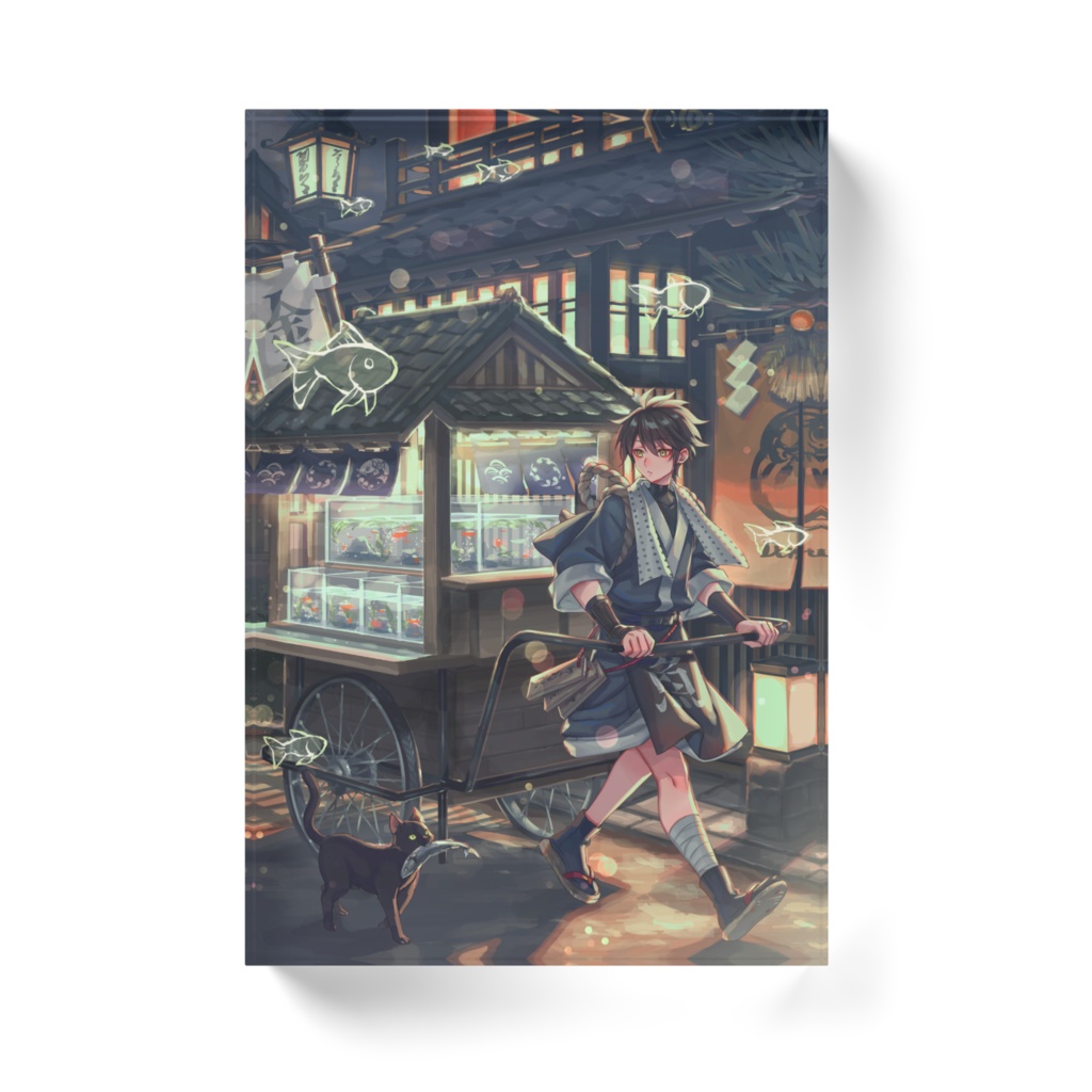 【金魚売り】 アクリルブロック