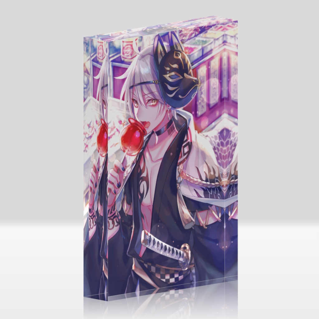 【りんご飴】アクリルブロック