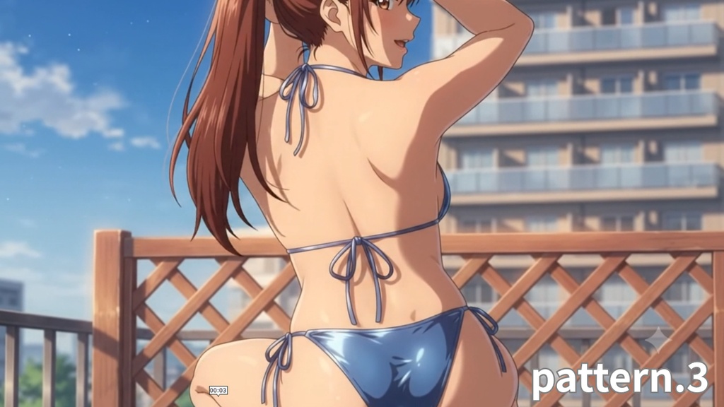 【ボイス付/¥100】水色Tバックの彼女と屋上プライベート(全3種+豪華W特典つき)【縦長・横長】