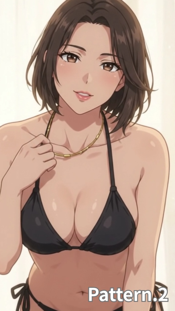 【ボイス付/¥100】黒ラインストーンビキニの彼女と迎える朝(全3種+豪華W特典つき)【縦長・横長】