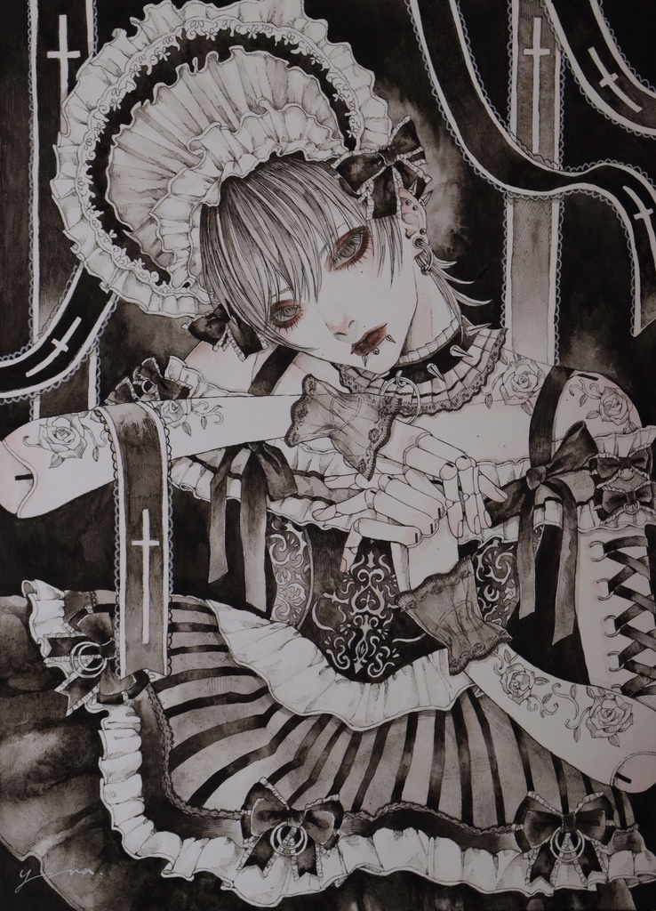 アナログ原画「装う」