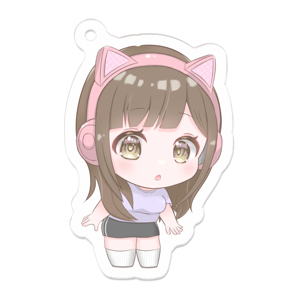 しーにゃ手書きイラストアクキー　Overseas shipping OK. xiinya keychain