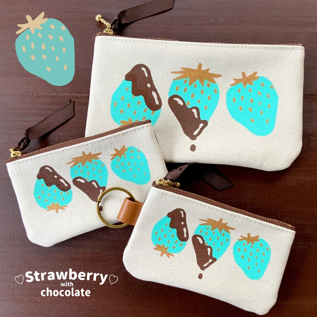 【送料無料】イチゴミニミニポーチ(キーリングなし)レッド・ミント