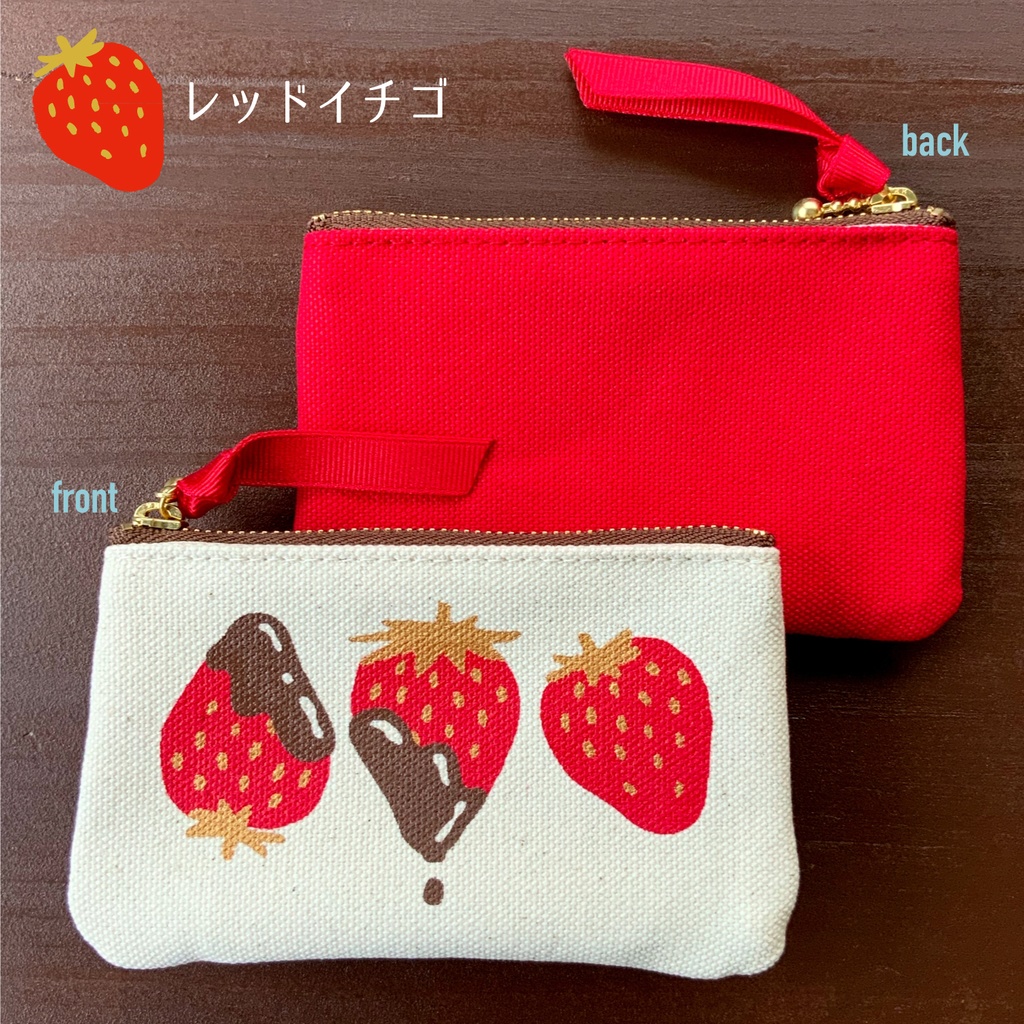 【送料無料】イチゴミニミニポーチ(キーリングなし)レッド・ミント