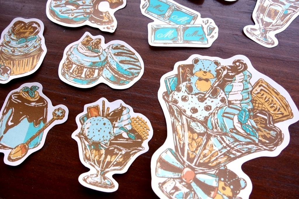 【送料無料】チョコミントなフレークシール