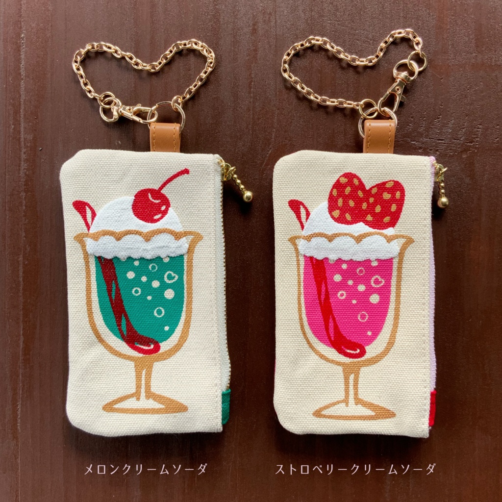 【送料無料】ストロベリークリームソーダ チャームつきミニミニポーチ