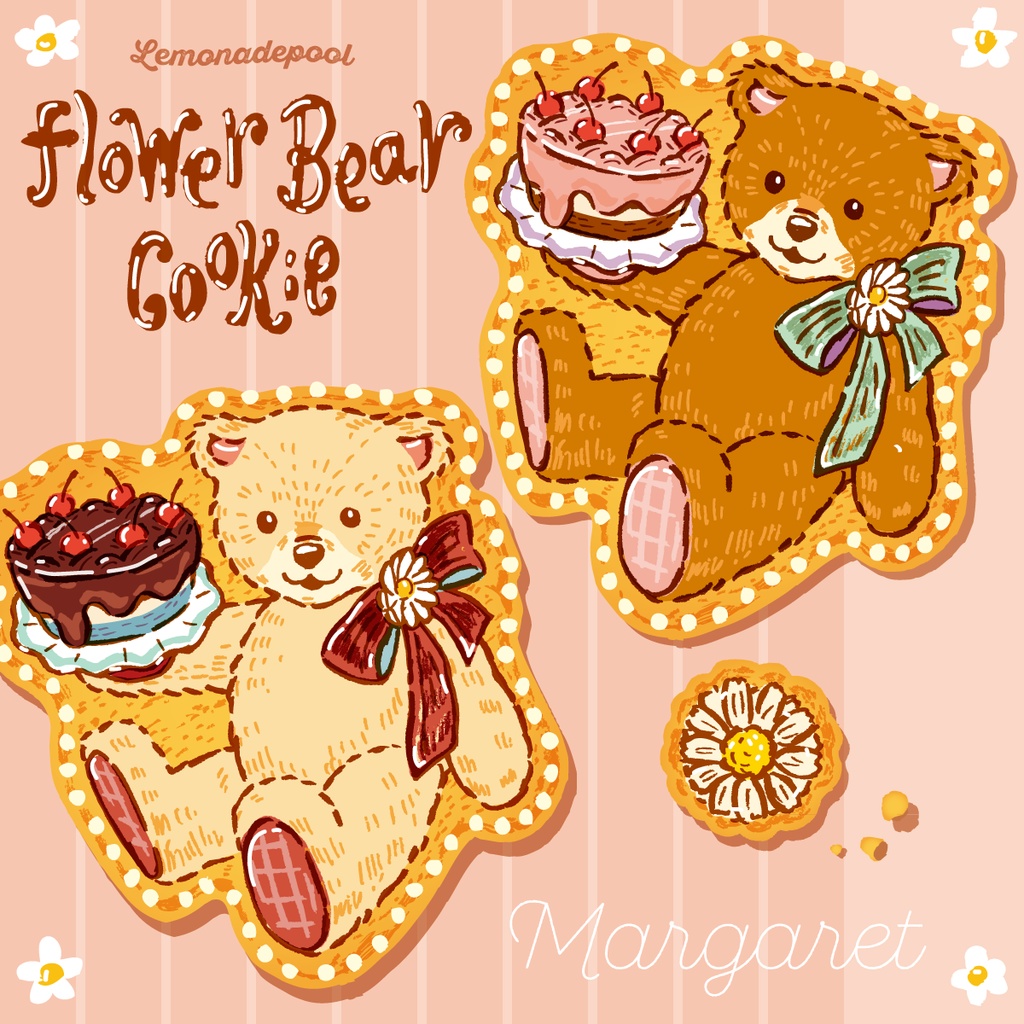 【送料無料】フラワーベア♡お花好きなクマちゃんマスキングテープ