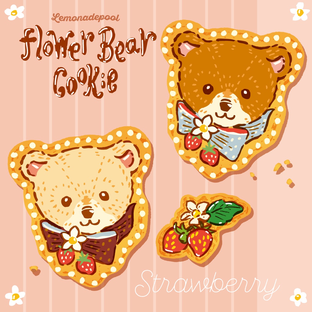 【送料無料】フラワーベア♡お花好きなクマちゃんマスキングテープ