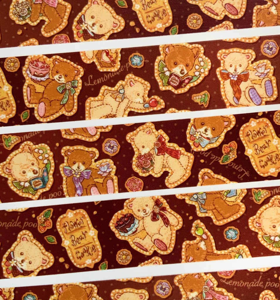 【送料無料】フラワーベア♡お花好きなクマちゃんマスキングテープ