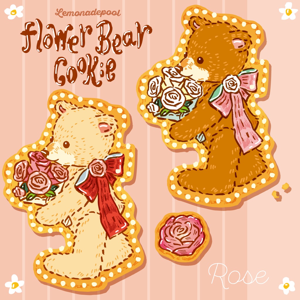 【送料無料】フラワーベア♡お花好きなクマちゃんマスキングテープ