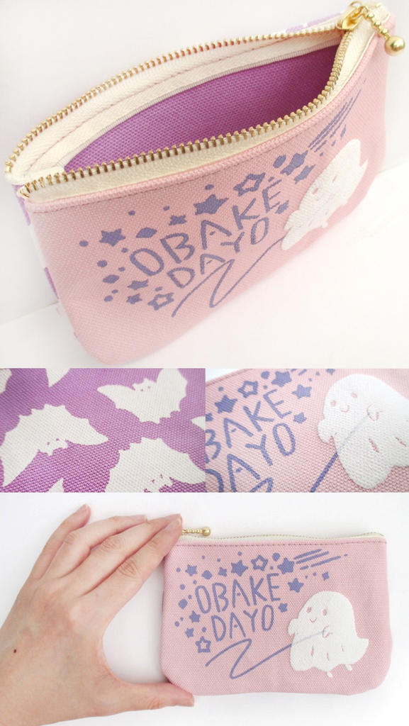 【送料無料】オバケミニポーチピンク