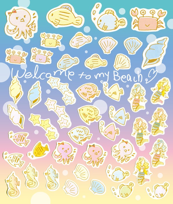 【送料無料】集合!うみのなかまたちフレークシール
