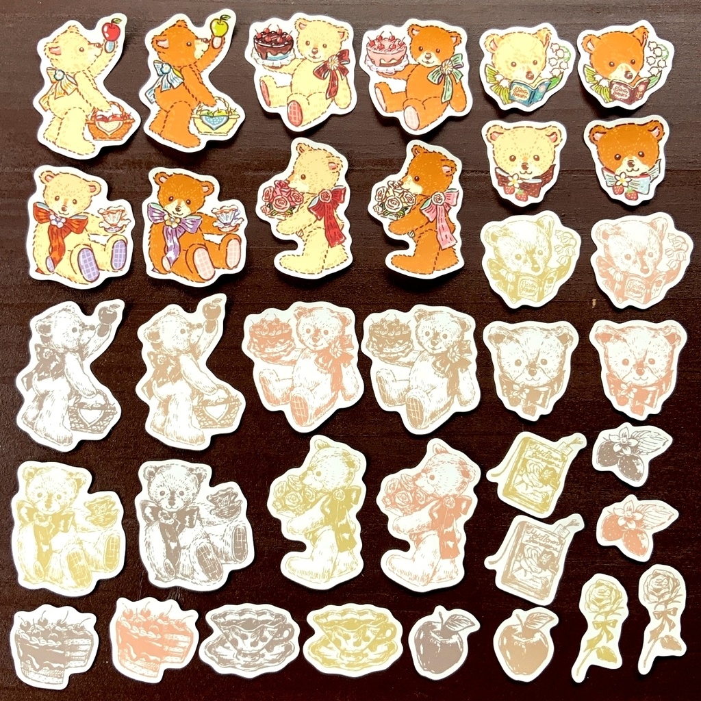 【送料無料】フラワーベア♡お花好きなクマちゃんフレークシール