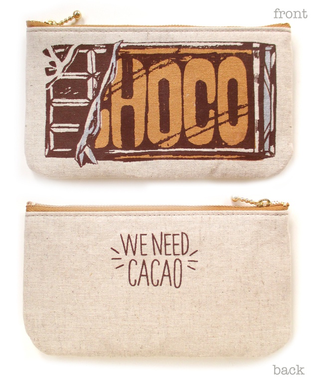 【送料無料】内側もチョコ!板チョコポーチ(ペンケース/通帳入れサイズ)