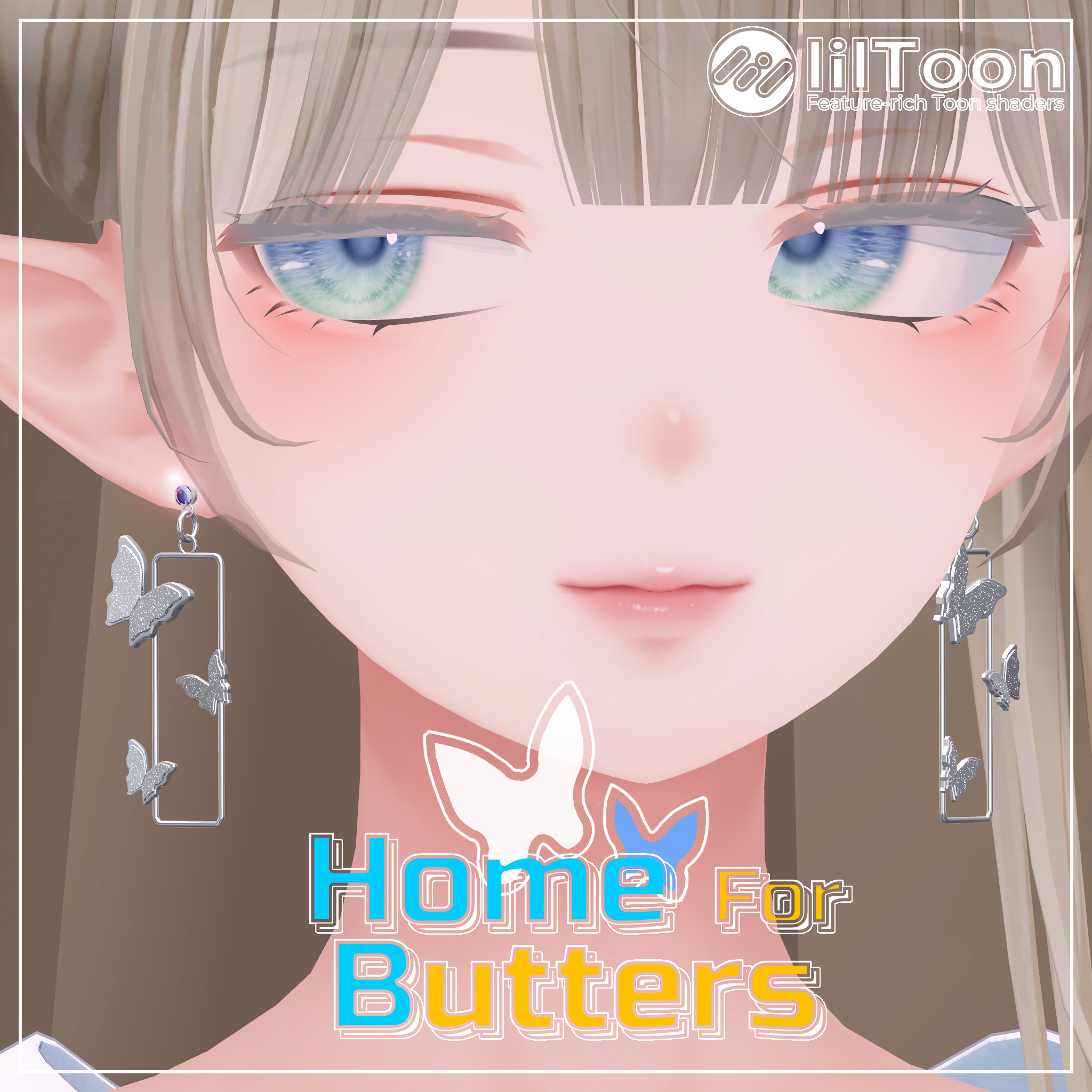 【VRC想定】 蝶の家 Home For Butters Earrings Set