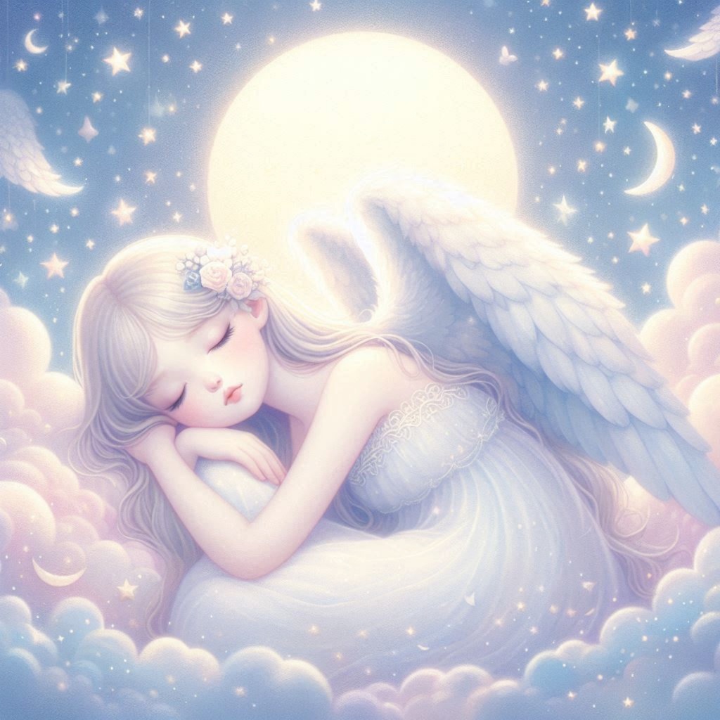 月明かりに眠る天使