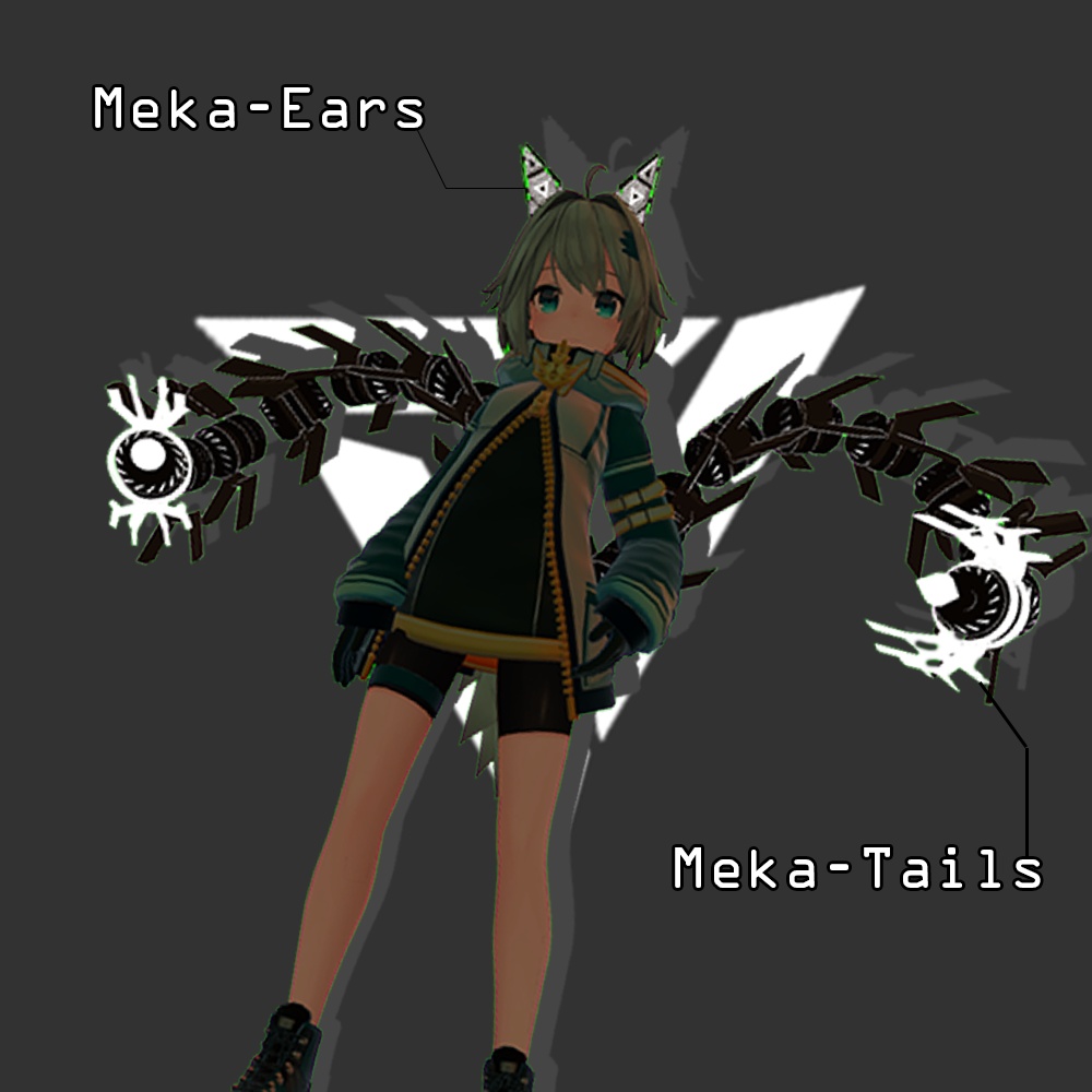 メカ耳&メカ尻尾(アニメーシヨンつき)