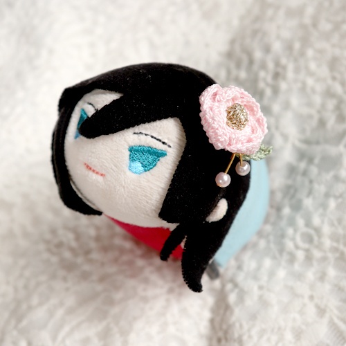 マグネット髪飾り　桃椿